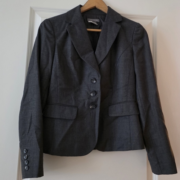 Ann Taylor Jackets & Blazers - Ann Taylor Blazer 3 Button Front Gray Womens Size 0 Preppy Business Academia